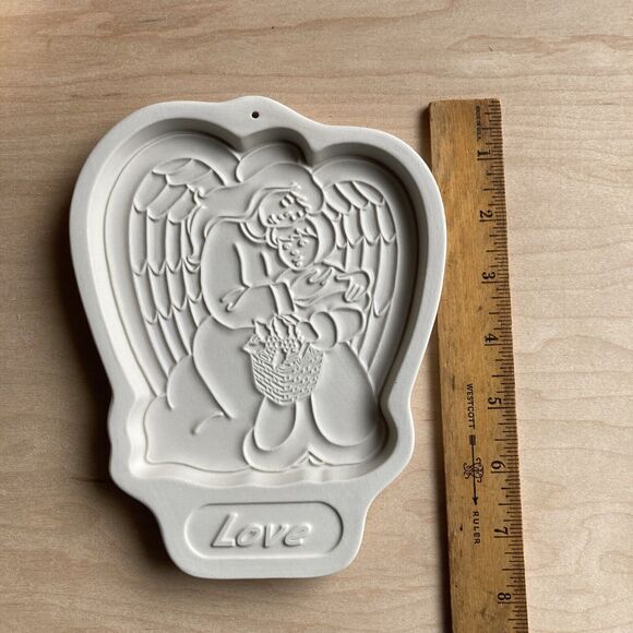 Longaberger Pottery Angel Cookie Mold 1993 1995 Series Peace with boxes - Picture 14 of 15